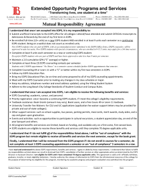 Extended Opportunity Programs Mutual Responsibility Agreement