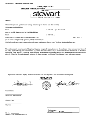 ALTA Form 17.1-06 Endorsement
