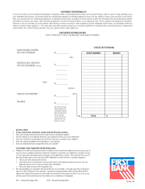 Bank Statement Responsibility and Reconciliation