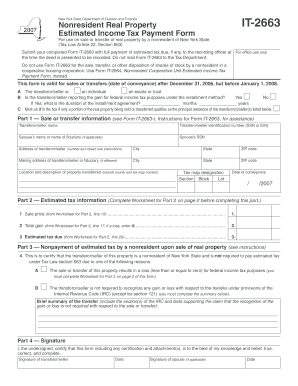 New York Nonresident Real Property Estimated Income Tax Form