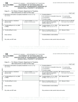 Hawaii Form N-288A