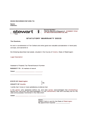 Washington Statutory Warranty Deed