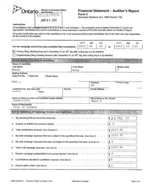 Municipal Election Financial Statement - Auditor's Report