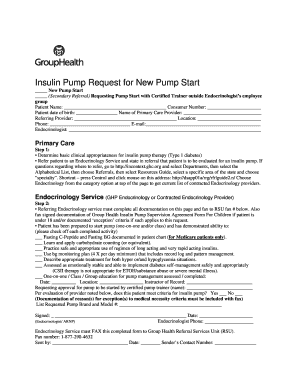 Insulin Pump Request Form