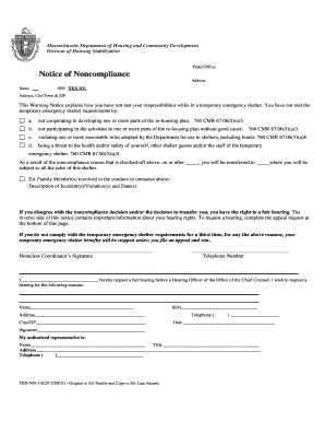 Massachusetts Notice of Noncompliance