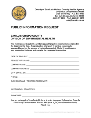 Public Information Request Form