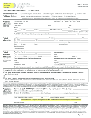NEXPLANON Benefit Investigation Request Form