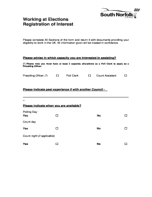 UK Election Worker Registration Form