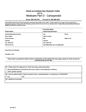 Medicare Part D Prior Authorization Request Form