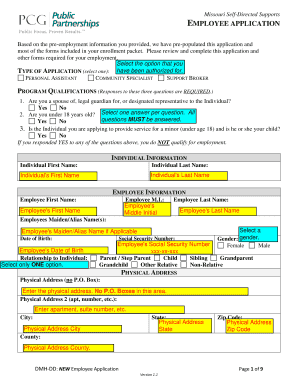 Missouri Self-Directed Supports Employee Application