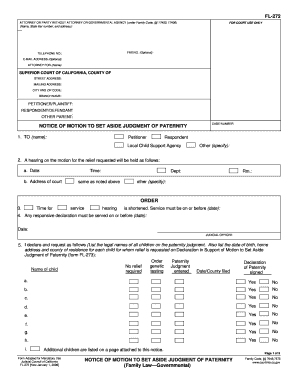 Notice of Motion to Set Aside Judgment of Paternity