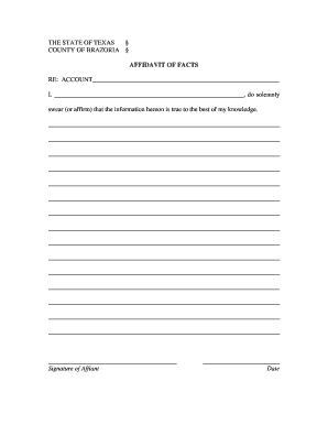 Texas Affidavit of Facts
