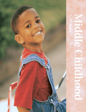 iddle childhood, ages 5 to 10, is