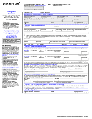 Group Retirement Savings Plan Enrolment Form