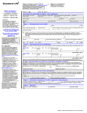 Formulaire d’inscription - compte de salarié différée aux bénéfices