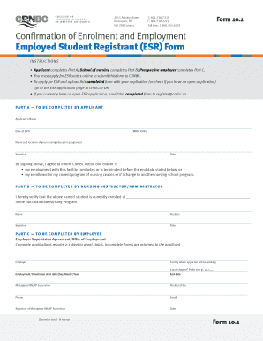 Confirmation of Enrolment and Employment Form