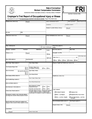 Connecticut Employer First Report of Occupational Injury or Illness