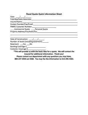 Flood Insurance Quote Form