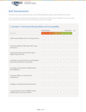 Nurse Self Assessment Form
