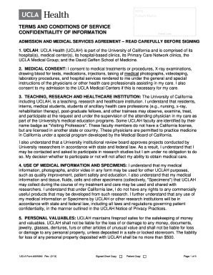 UCLA Health Admission and Medical Services Agreement