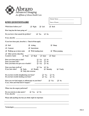 Knee Questionnaire