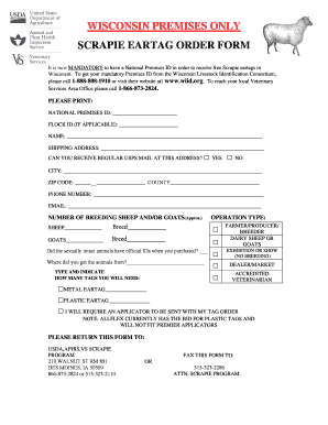 Wisconsin Scrapie Eartag Order Form