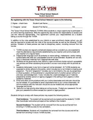 Texas Virtual School Network Student Agreement