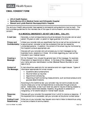 UCLA Email Consent Form