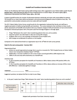 Handoff and Transitions Interview Guide
