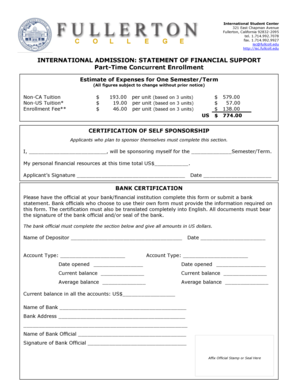 International Student Financial Support Form