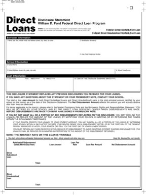 Direct Loan Disclosure Statement
