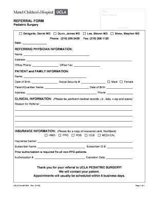 Pediatric Surgery Referral Form