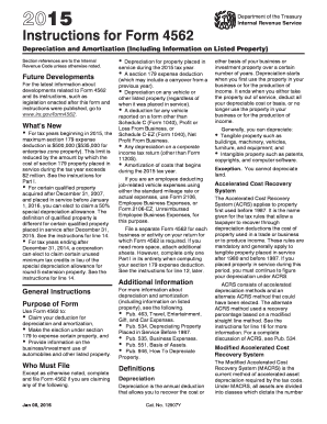 IRS Form 4562 Instructions