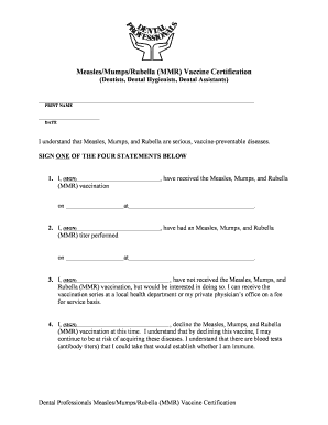 MMR Vaccine Certification for Dental Professionals