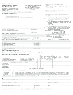 California Agricultural Property Statement