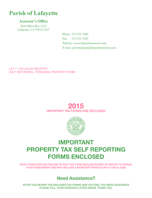 Louisiana Cellular Industry Personal Property Tax Form