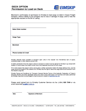Permission to Load on Deck
