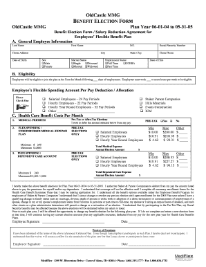 OldCastle MMG BENEFIT ELECTION FORM OldCastle MMG Plan