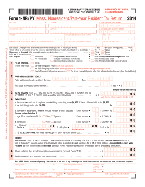 Massachusetts Nonresident/Part-Year Resident Tax Return