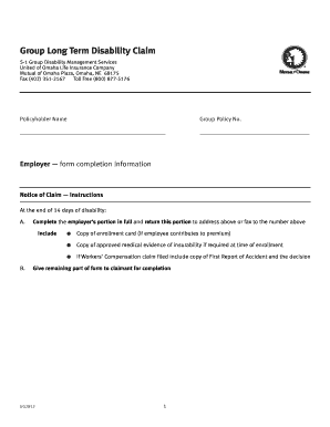 Long Term Disability Claim Form