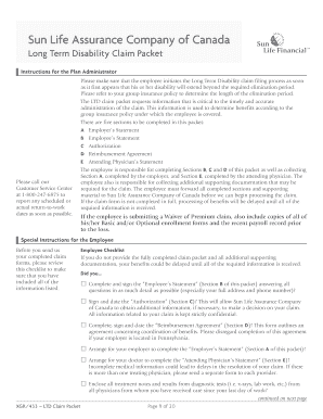 Long Term Disability Claim Packet