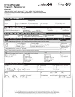 Anthem Employee Health Insurance Enrollment Form