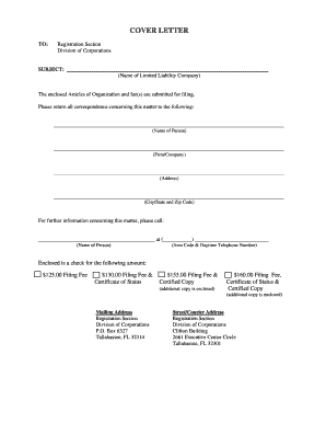 Florida LLC Articles of Organization