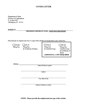 Florida domestic profit corporation - INSTRUCTIONS FOR A PROFIT CORPORATION