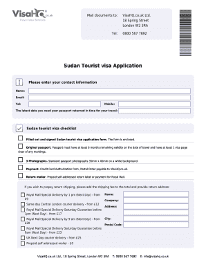 Sudan Tourist Visa Application