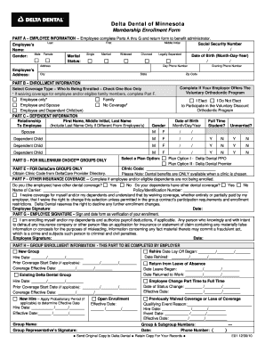 Delta Dental of Minnesota Membership Enrollment Form