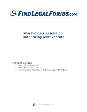 Shareholders Resolution Authorizing Joint Venture