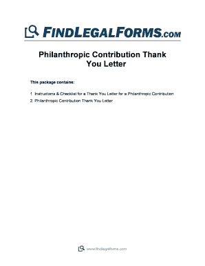 Philanthropic Contribution Thank You Letter