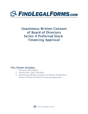 Unanimous Written Consent of Board of Directors
