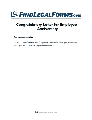 Congratulatory Letter for Employee Anniversary